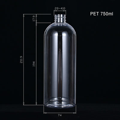 750ml Clear Bullet Plastic Hand Soap Pump Bottles Easy To Dispense OEM