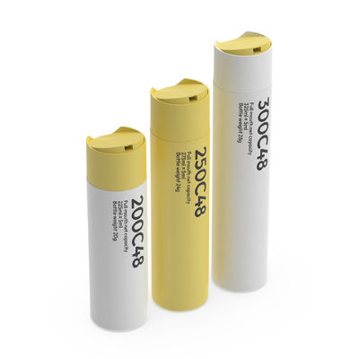 Recycled Bright Yellow Customized Disc Cap Bottle  200ml 250ml 300ml For Body Wash